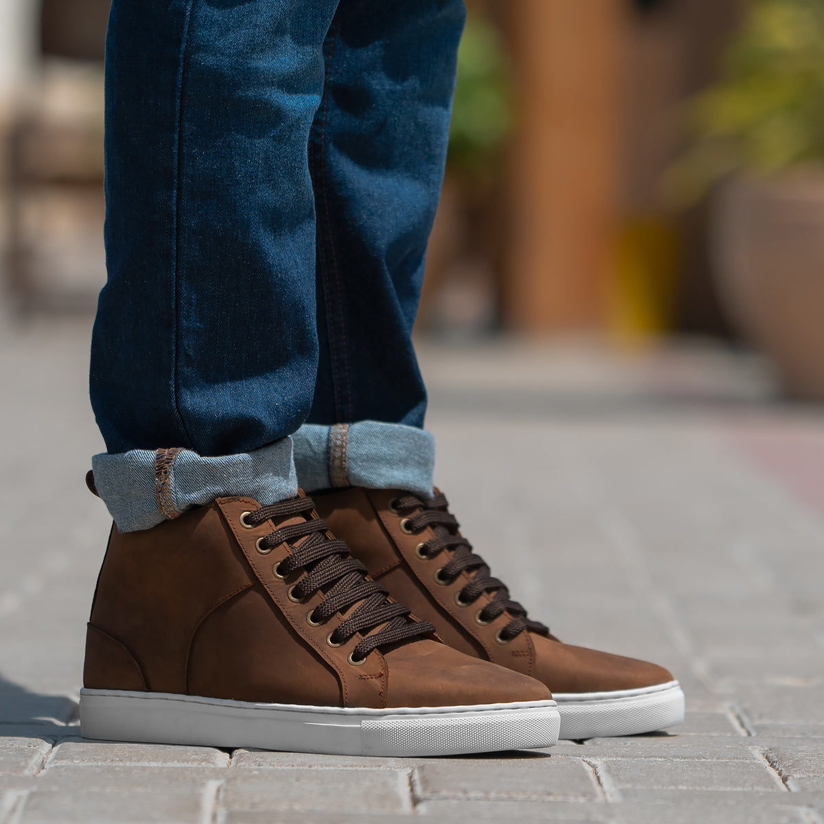 Beige Suede High Top Slip On Sneakers Buy Rawls Men Dark  display picture 2